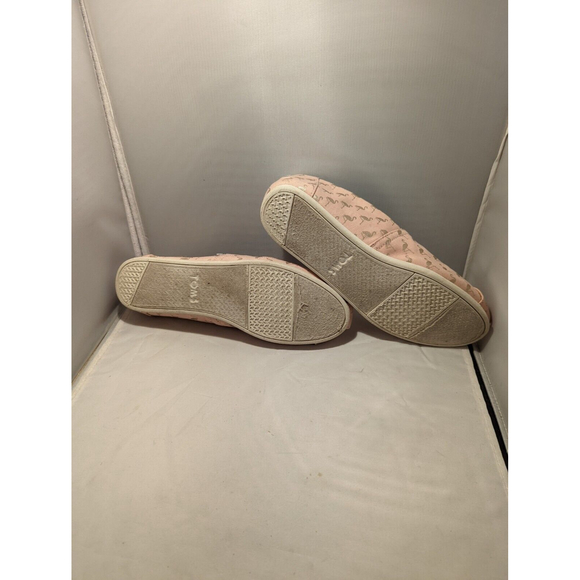 Toms Alpargata Women Size 9.5 Pink Rose Gold Foil Flamingo Flats Canvas Shoes - Picture 6 of 10